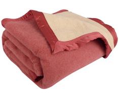 Ourson Manta de Invierno 100% Lana Virgen Pura - Oso, Rose L2/Ecru A1, 240 x 260