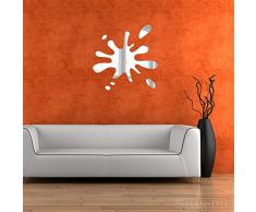 FLEXISTYLE Espejo Decorativo Splash, 3mm Acrylic Mirror from EU, Living Room, Bedroom, Hallway, Unbreakable, DIY Home Decoration, Silver, Made in EU