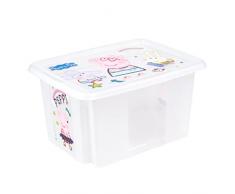 keeeper Peppa Pig - Caja de almacenaje con tapa para niÃ±os, 15 l, color transparente