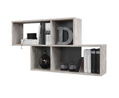 FMD Möbel, 270-001E Nora - Estantería de Pared (Tablero aglomerado Recubierto de Resina de melamina, imitación de Roble Arena/Antracita, Dimensiones 100,0 x 53,0 x 19,5 cm)