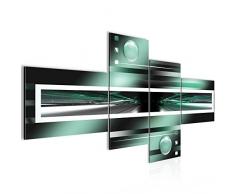 Runa Art 101841c - Cuadro de pared de fieltro (200 x 100 cm, tamaÃ±o XXL, 4 piezas, fabricado en Alemania, listo para colgar), diseÃ±o abstracto, color turquesa y gris