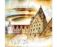 Pro-Art g1287a - Lienzo en impresión giclée (30 x 30 cm), diseño de la Ciudad de Paderborn, Multicolor, 30 x 30 cm