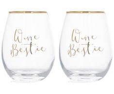 Creative Tops C000252 Bestie - Copas de vino decoradas sin tallo