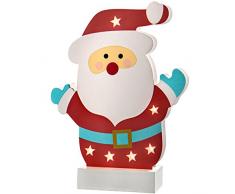 WeRChristmas – Decoración de Navidad Mesa de Papá Noel de Colores, Madera, 24 cm