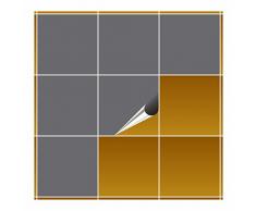 FoLIESEN Adhesivo para Azulejos para baño y Cocina - 20 x 20 cm - Plateado Brillante - 60 Adhesivos para Azulejos para Pared Azulejos