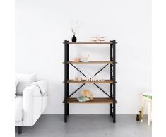 Homemania BSHELF-07 LibrerÃ­a Star - Estante de Pared, Oficina, Sala de Estar - Negro en Metal, Madera, 90 x 35 x 150 cm