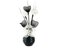 Flourish Diseño de flores de 791988-813 32 cm jarrón con blanco artificiales, azul oscuro