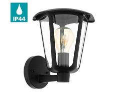 EGLO 98119 iluminación de pared Adecuado para uso en exteriores Negro E27 - Lámpara (Cepillado, 1 bombilla(s), E27, IP44, Negro)