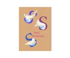 Komar Wandbild Von ABC Animal S | Poster, Bild, Wohnzimmer, Schlafzimmer, Dekoration, Kunstdruck | ohne Rahmen | P036S-40x50 fotomural, carbÃ³n