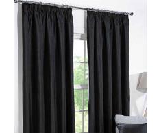 Just Contempo Cortinas Plisadas con Efecto Blackout, JC ®, Modernas, Totalmente Forradas, Color Plateado, 117 x 137 cm, Tela, Negro, 90 x 90 Inches