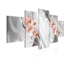 Runa Art 206551b - Cuadro de pared (200 x 100 cm, lienzo de fieltro, tamaÃ±o XXL, 5 piezas, fabricado en Alemania, listo para colgar), diseÃ±o de orquÃ­dea