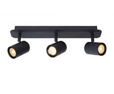 Lucide LENNERT - Foco de techo BaÃ±o - LED Regul. - GU10-3x5W 3000K - IP44 - Negro