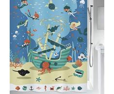 Spirella colecciÃ³n Pirates, Cortina de Ducha Textil 180 x 200, 100% Polyester