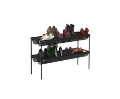 Umbra - Zapatero Organizador de Zapatos, apilable, Dos Niveles, con Ranuras Textiles, Capacidad para hasta 16 Pares de Zapatos, Color Negro