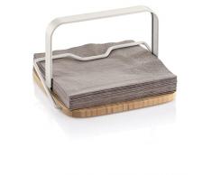 Tescoma 900823 Online, Servilletero de mesa, madera y metal, con sujetador de servilletas, 19,5 x 19 cm