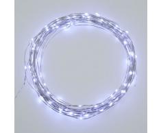 Cadena de 12 m, 120 microLED blanco frÃo, cable de metal, luces para árbol de Navidad, decoración, luces navideñas