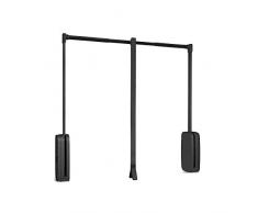 EMUCA - Barra de Armario abatible, Perchero basculante, Colgador abatible para Armario, Anchura Regulable 830-1150mm, Acabado Titanio