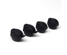 Foppapedretti 4 ruedas de nailon para tendedero y carretillas, color negro