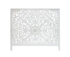 Menzzo Menara Cabecero de Cama, Madera, Blanco, L160 x P5 x H145 cm