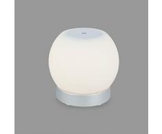 Briloner - LÃ¡mpara de mesa LED a pilas, regulable, lÃ¡mpara de mesa LED de cristal sin cable, funciÃ³n tÃ¡ctil, 3.300K blanco cÃ¡lido, cromo mate, 150x160 mm (HxD)