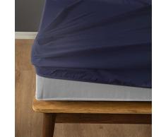 Komfortec Sábana Bajera Ajustable de 160 x 200 cm, sábana Bajera con somier de hasta 15 cm â 30 cm de Altura del colchón, Color Azul