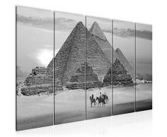 Imagen de pirÃ¡mide de Egipto, cuadro de pared de 200 x 80 cm, lienzo de fieltro, tamaÃ±o XXL, para salÃ³n, decoraciÃ³n, impresiÃ³n artÃ­stica gris, 5 piezas, fabricado en Alemania, listo para colgar