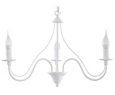 SOLLUX lighting Minerwa 5 Candelabro Colgante, Lámpara Colgante De Techo, Estilo Glamour, Bombilla E14 Reemplazable, 5x40 W, Acero, 60x60x80 cm, Blanco