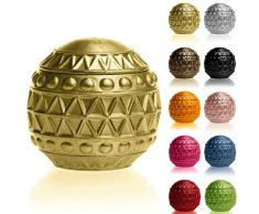 Candellana Vela de hormigÃ³n, bola de Navidad con regalos, altura: 9 cm, oro clÃ¡sico, lavanda, tiempo de combustiÃ³n de 32 horas, Navidad, hecha a mano en la UE