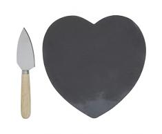 Premier Housewares Heart Slate - Tabla de queso con cuchillo