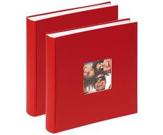 Walther Design FA-208-RD Paquete de Dos álbum de Fotos Fun, 30 x 30 cm, 100 páginas Blancas, Rojo, con el Corte per un Foto