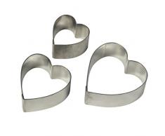 PME Cortadores de Lirio de Agua/CorazÃ³n de Acero Inoxidable, Juego de 3