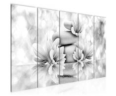 505855c - Cuadro de pared con diseño de flores de Feng Shui, 200 x 80 cm, lienzo de fieltro, tamaño XXL, 5 piezas, fabricado en Alemania, listo para colgar