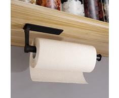 Portarrollos de cocina, autoadhesivo o taladrado, sin taladrar, soporte para papel de cocina, aluminio
