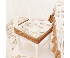 PETTI Artigiani Italiani - Cojines para Silla de Cocina con elÃ¡stico de 2 Piezas, Fundas de cojÃ­n para Silla de algodÃ³n con elÃ¡stico de 40 x 40 cm â Juego de 2 diseÃ±os Lidia marrÃ³n 100% Made in Italy