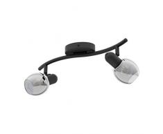 Eglo LB19 Pollica - Lámpara de pared (2 bombillas E14), color negro