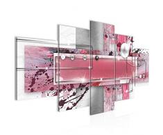 107853b Imagen abstracta de lienzo â lienzo XXL formato pared imágenes salón vivienda decoración impresiones artÃsticas rosa 5 piezas â Fabricado en Alemania â listo para colgar