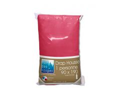 Nuit des Vosges - Cotoval - Funda de colchón para Cama articulada, de algodón Liso, algodón, Frambuesa, 90 x 190