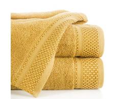 Eurofirany Carlo Juego baÃ±o, Toalla de Sauna con patrÃ³n â Absorbente, 100% algodÃ³n, 580 g/m2, 3 y 6 Unidades, Amarillo Colza, 50 x 90 cm