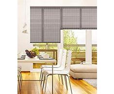 madecostore - Estor Enrollable de bambú â Color Gris â 83 x 180 cm â Fijación con Agujeros â Estor de Madera