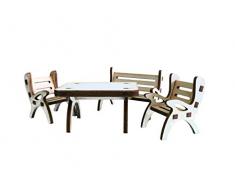 Petra s de Manualidades (News a gmh04sf1Â Mesa Grupo, Compuesto por 1Â X Mesa, 1Â x jardÃ­n Banco y 2Â sillas de Madera, 4Â Piezas)