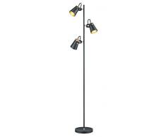 Trio 408800332 Lámpara de Pie Robusta con 3 Luces Edward, Negro, 38 x 160 x 23 cm