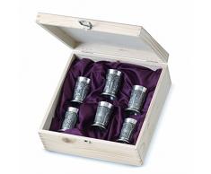 Artina 60113 - Juego de 6 Vasos de Licor en Caja de Madera, diseÃ±o Alberto Durero