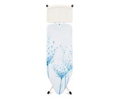 Brabantia 108884 - Mesa de Planchar, Soporte sólido para Unidades de Vapor, Estructura Blanco Puro, (Cotton Flower), 124 x 45 cm