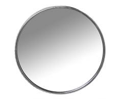 DRW Espejo de Pared Redondo de Metal Plateado 50x8,5cm, INT. 47cm