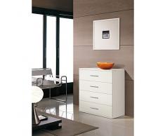 Valentini Nettuno cajonera 4 cajones, Madera, Blanco, 36 x 80 x 82 cm