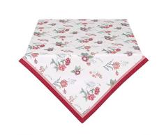 Clayre & Eef EVF15 - Mantel (100% algodÃ³n, 150 x 150 cm), diseÃ±o de Flores, Color Rojo y Blanco