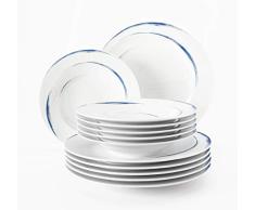 Seltmann Weiden 12 Piezas | Set para 6 Personas | Serie Paso Blanco | Servicio Incluye Cada 6 Cena, Plato de Sopa, Porcelana