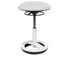 Topstar su43br0 Asiento Taburete sitness Bob, pie Ring Aluminio, Color Blanco Lacado, Funda de Tela, Tela, Blanco, 36.5 x 36.5 x 57 cm