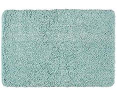 Wenko Alfombra de baño Mélange turquesa 60 x 90 cm - Alfombrilla antideslizante, segura, esponjosa, libre de pelusas, Poliéster, 60 x 90 cm, Turquesa