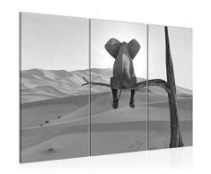 Runa Art 002031c - Cuadro de pared (120 x 80 cm, 3 piezas, lienzo XXL, listo para colgar), diseÃ±o de elefante africano